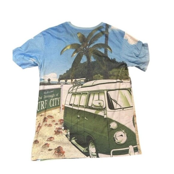 Ex Xtreme T Shirt VW style Bus Surf City Beach crabs summer XL light weight soft - Picture 5 of 10